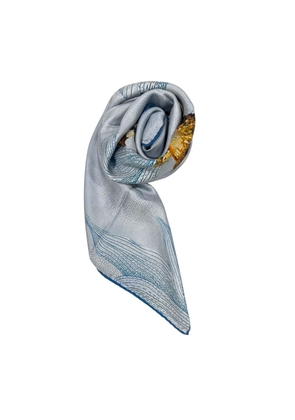 Borbonese Light-Blue Silk Women Scarf