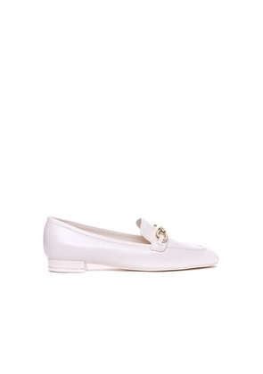 Stuart Weitzman White Calfskin Slip-On Loafers - EU36/US6