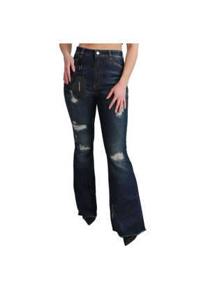 Dolce & Gabbana Blue Cotton Flared Jeans - IT38
