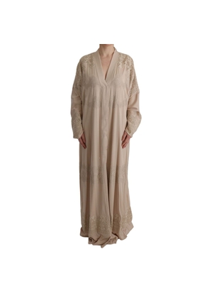 Dolce & Gabbana Beige Silk Full-Length Jacket - IT48