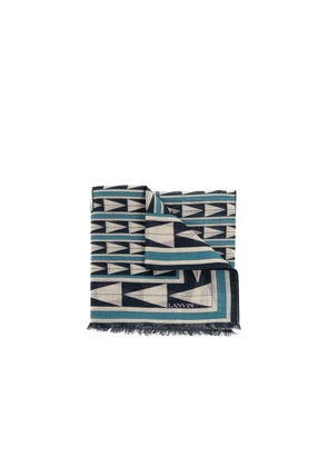 Lanvin Blue Wool Scarf