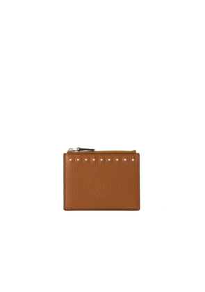 Valentino Garavani Brown Calfskin Cardholder