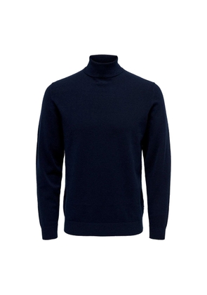 Only & Sons Blue Polyester Turtleneck - S
