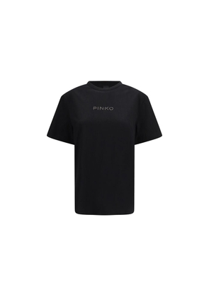 PINKO Black Cotton T-Shirt - L