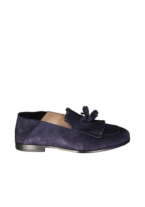 Salvatore Ferragamo Blue Calfskin Slip-On Loafers - EU39.5/US6.5