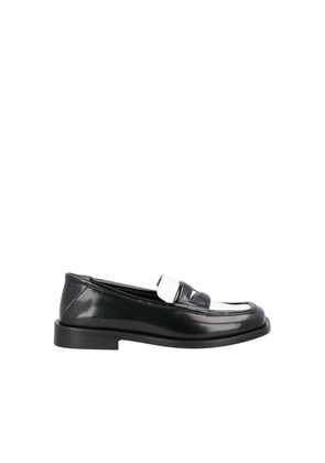 The Attico Black Leather Slip-On Loafers - EU38/US8