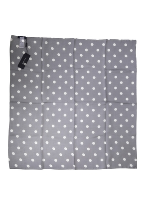 Dolce & Gabbana Blue Polka Dot Silk Square Foulard 91.5cm x 89.5cm Scarf