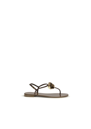 Giuseppe Zanotti Brown Stainless Steel Flat Sandals - EU36/US6