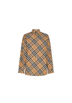 Burberry Brown Cotton Pattern Shirt - 36