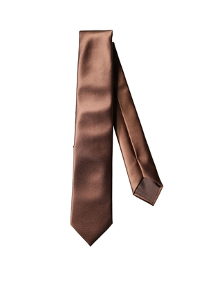 Dolce & Gabbana Brown Satin 100% Silk Wide Adjustable Men Necktie Tie