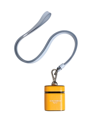 Dolce & Gabbana Case Yellow Calf Leather Logo Flip Holder Strap Airpods