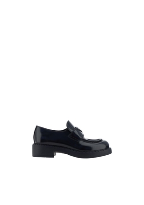 Prada Black Calf Leather Bos Taurus Slip-On Loafers - EU41/US11