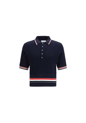 Thom Browne Blue Cotton Polo Shirt - 1