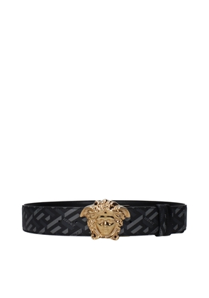 Versace Gray Polyester Regular Belt - 80 cm / 32 Inches
