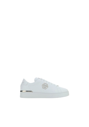 Philipp Plein White Leather Low Top Sneakers - EU40/US7