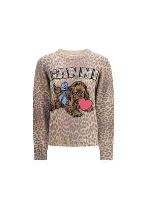 Ganni Brown Wool Sweatshirt - L