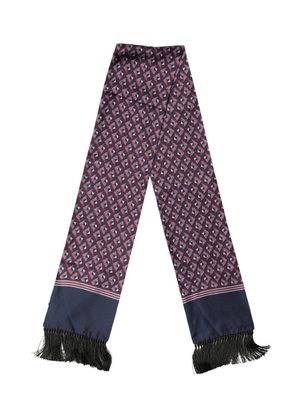 Dolce & Gabbana Multicolor Geometric Pattern Silk Fringe 142cm X 15cm Scarf