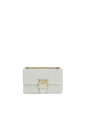 PINKO Gray Calf Leather Bos Taurus Shoulder Bag