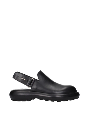 Jil Sander Black Leather Clogs - EU40/US7