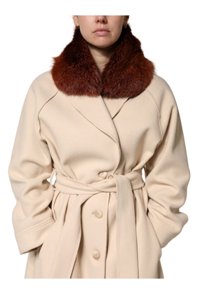 Dolce & Gabbana Brown Mink Fur Collar Women Neck Wrap 60cm x 14cm  Scarf