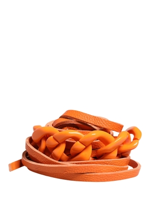 Scervino Street Orange Leather Chain Waist Metal Buckle Belt - S
