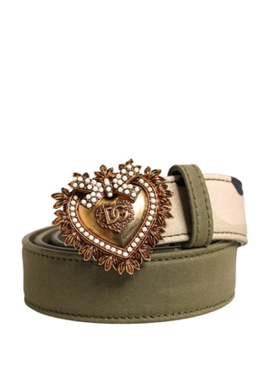 Dolce & Gabbana Green Camouflage Devotion Metal Buckle Belt - 75 cm / 30 Inches