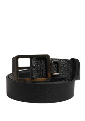 Dolce & Gabbana Black Calf Leather Gold Metal Buckle  Belt - 115 cm / 46 Inches