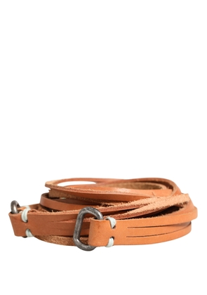 Scervino Street Brown Leather Silver Tone Buckle Waist Belt - S