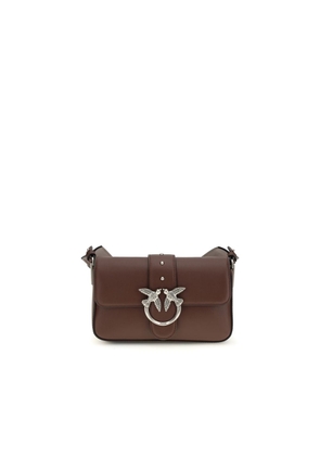 PINKO Brown Calf Leather Bos Taurus Shoulder Bag