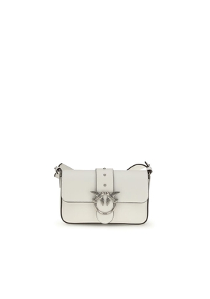 PINKO White Calf Leather Bos Taurus Shoulder Bag