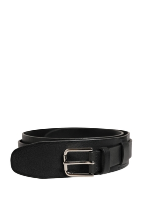 Dolce & Gabbana Men Black Classic Leather Metal Buckle Belt - 90 cm / 36 Inches