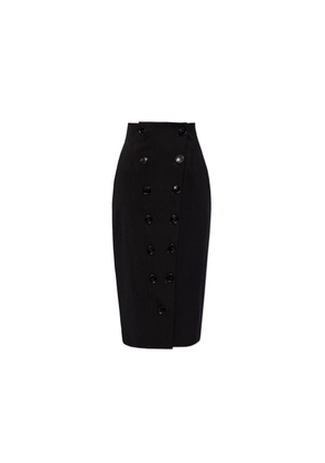 Alaïa Black Elastane Midi Skirt - 38