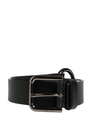 Dolce & Gabbana Men Black Calfskin Leather Metal Buckle Belt - 90 cm / 36 Inches