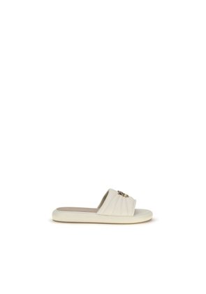 PINKO Cream Calf Leather Bos Taurus Flat Sandals - EU36/US6