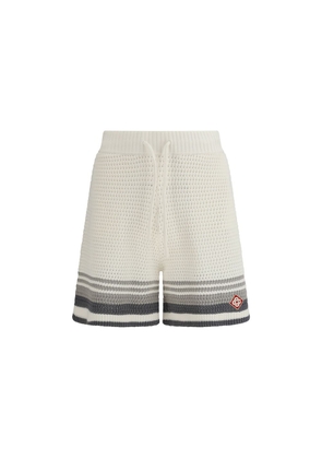 Casablanca White Cotton Bermuda Shorts - L