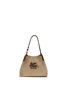 Etro Beige Raffia Shoulder Bag