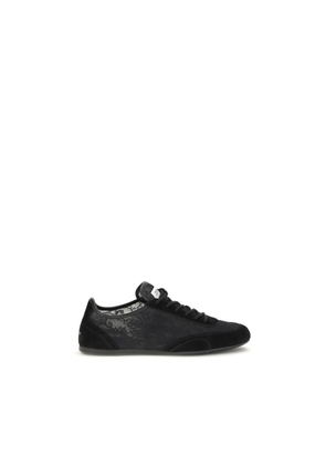 Jimmy Choo Black Calf Leather Bos Taurus Athletic Sneakers - EU38/US8