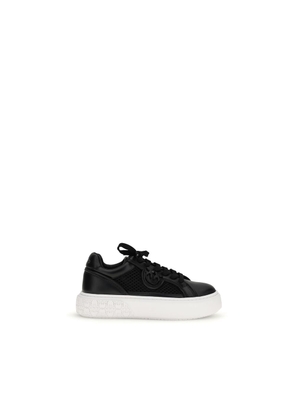 PINKO Black Calf Leather Bos Taurus Platform Sneakers - EU36/US6