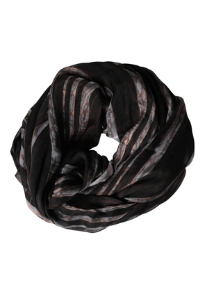 Dolce & Gabbana Black Stripes Silk Wrap Shawl Stole 193cm x 131cm Scarf