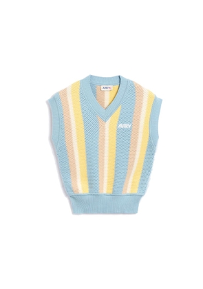 Autry Blue Cotton Waistcoat - L