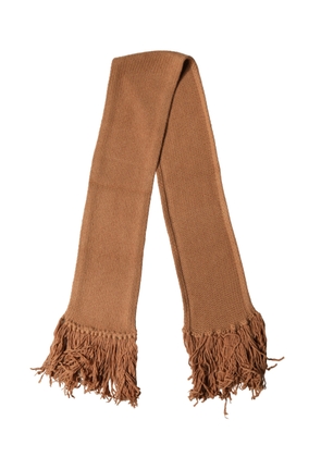 Dolce & Gabbana Brown Viscose Knitted Neck Wrap Fringes 266cm x20cm Scarf