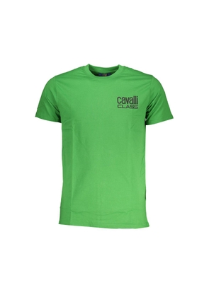 Cavalli Class Verde Cotton Men T-Shirt - XXL
