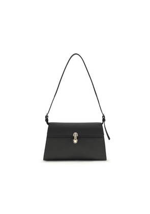 Savette Black Calf Leather Bos Taurus Shoulder Bag