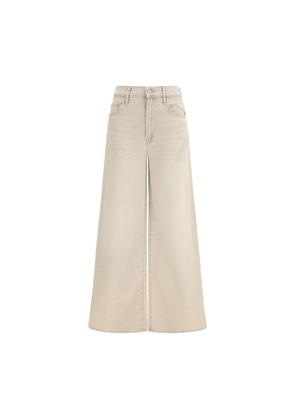 Mother Denim Beige Cotton Flared Jeans - W25