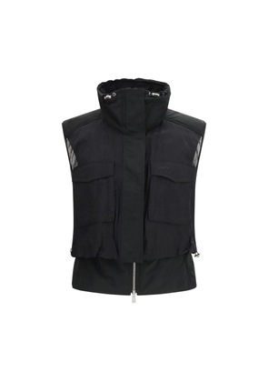 PINKO Black Nylon Sleveless Jacket - M