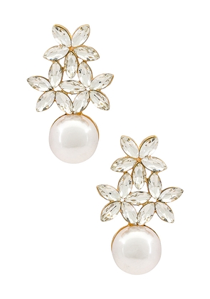 Ettika Best Day Earrings in Metallic Gold.