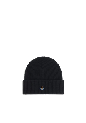 Vivienne Westwood Black Wool Beanie - UNI