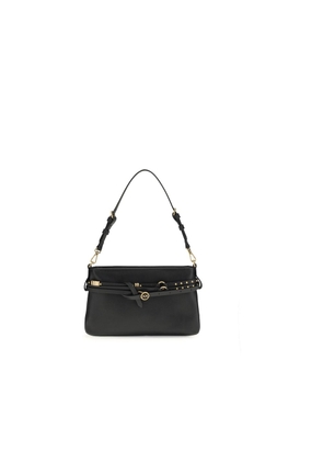 PINKO Black Calf Leather Bos Taurus Shoulder Bag