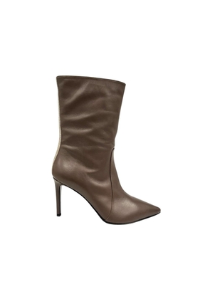 Borbonese Brown Leather Women Boot - EU37/US7