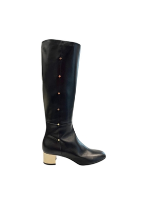 Borbonese Black Leather Women Boot - EU40/US10